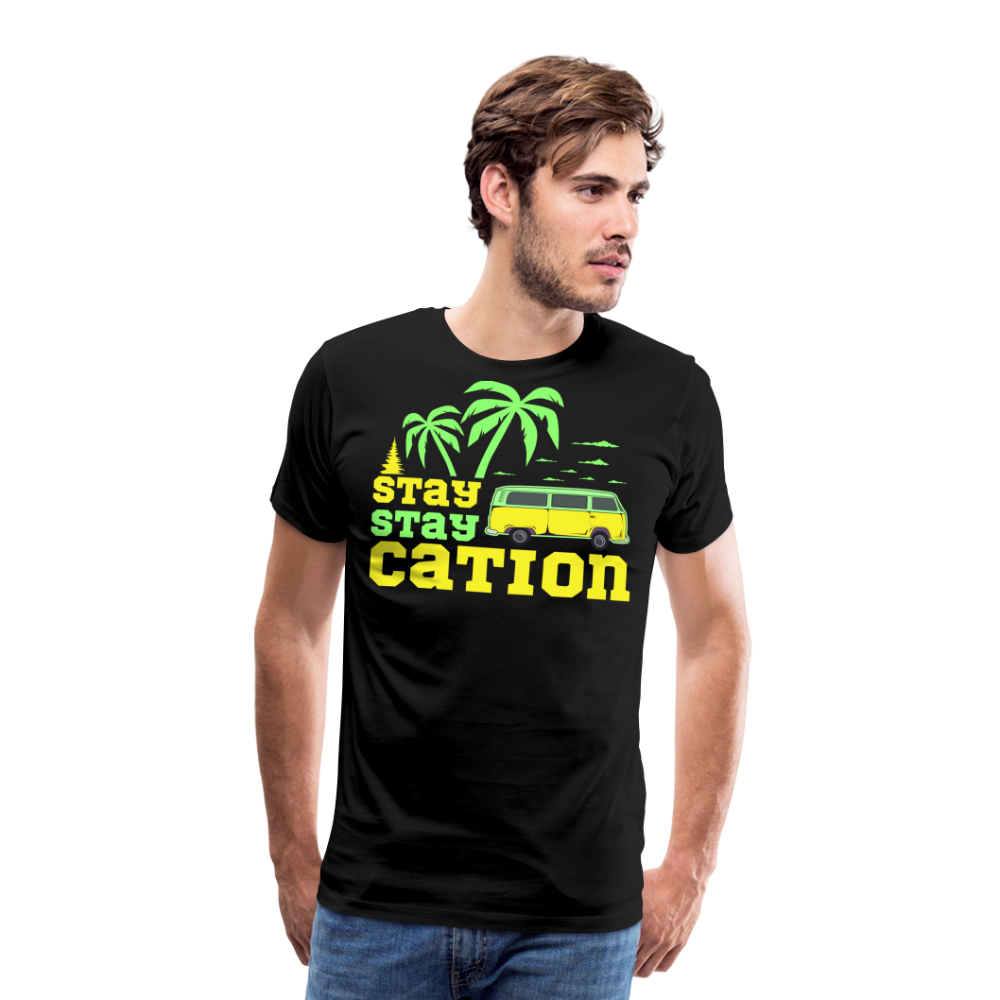 Stay Staycation Camping Vanlife Premium T-Shirt Herren - Schwarz