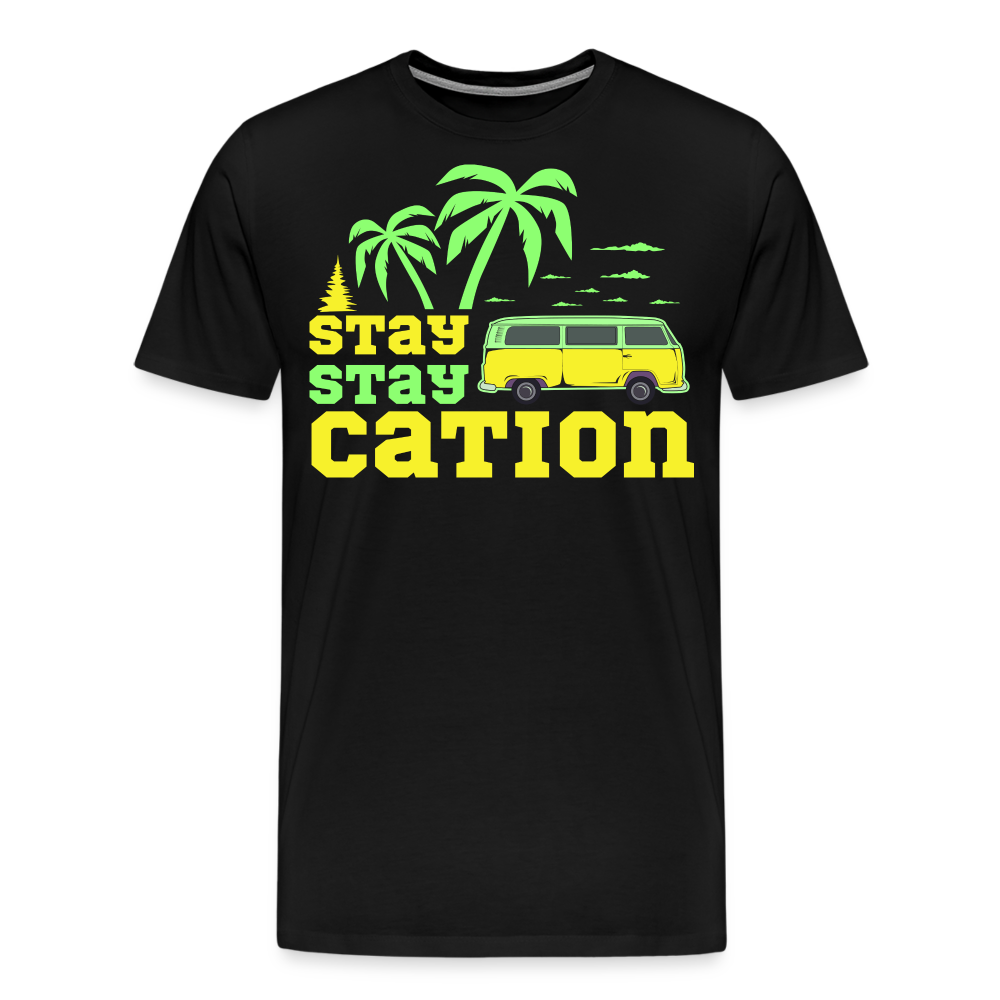 Stay Staycation Camping Vanlife Premium T-Shirt Herren - Schwarz