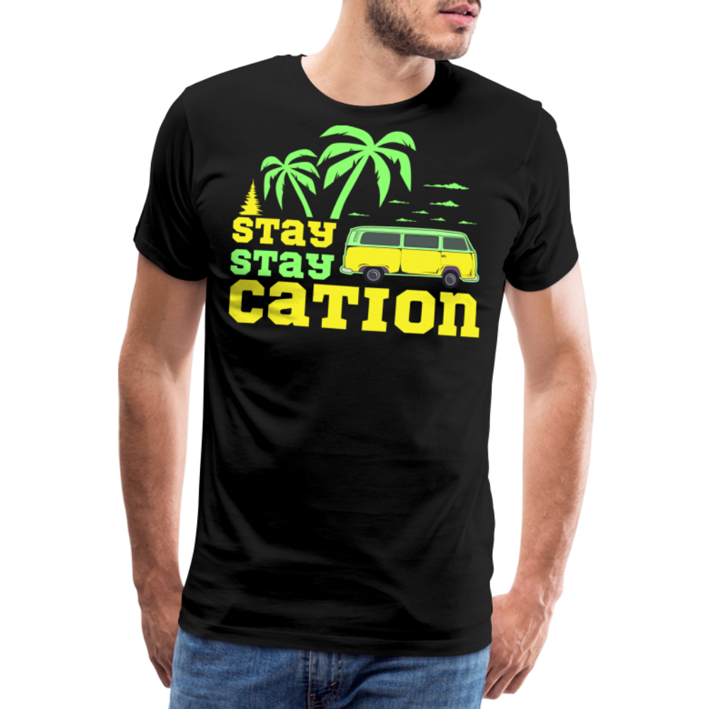 Stay Staycation Camping Vanlife Premium T-Shirt Herren - Schwarz