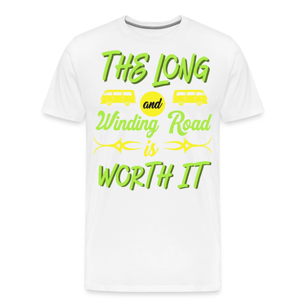 The Long and Winding Road Camping Camping Vanlife Premium T-Shirt Herren - Weiß