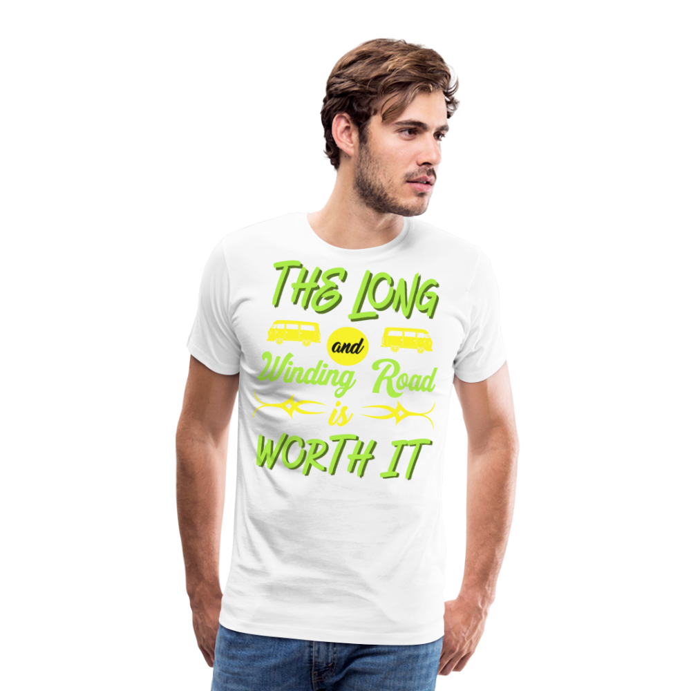 The Long and Winding Road Camping Camping Vanlife Premium T-Shirt Herren - Weiß