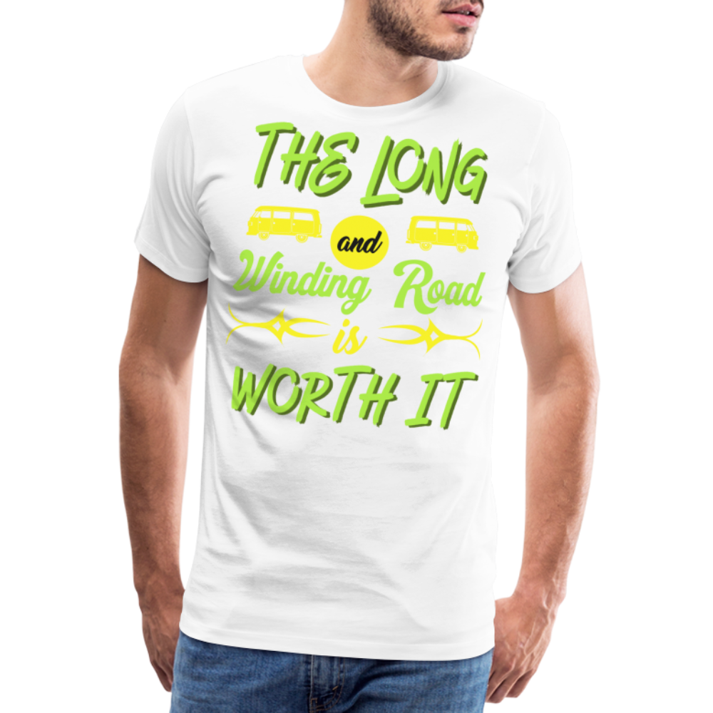 The Long and Winding Road Camping Camping Vanlife Premium T-Shirt Herren - Weiß