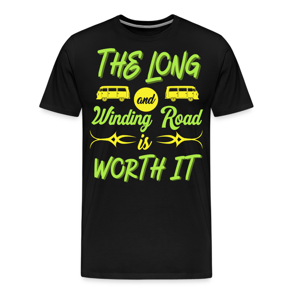 The Long and Winding Road Camping Camping Vanlife Premium T-Shirt Herren - Schwarz