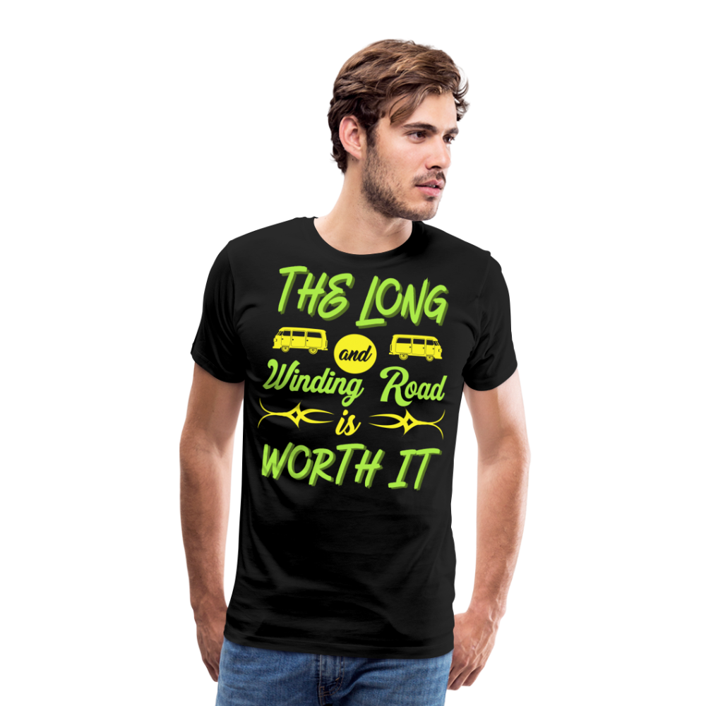 The Long and Winding Road Camping Camping Vanlife Premium T-Shirt Herren - Schwarz