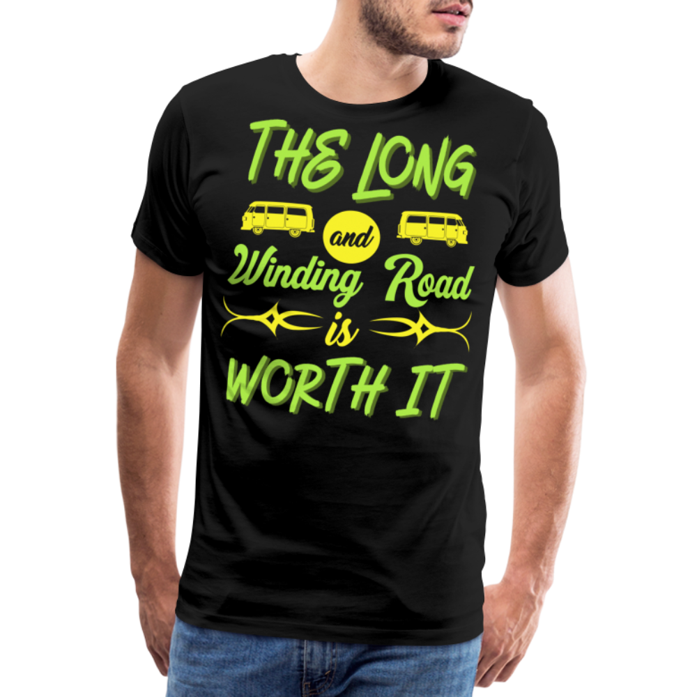 The Long and Winding Road Camping Camping Vanlife Premium T-Shirt Herren - Schwarz