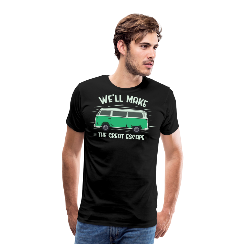 Well Make the Great Escape Camping Vanlife Premium T-Shirt Herren - Schwarz