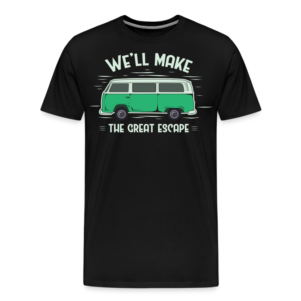 Well Make the Great Escape Camping Vanlife Premium T-Shirt Herren - Schwarz