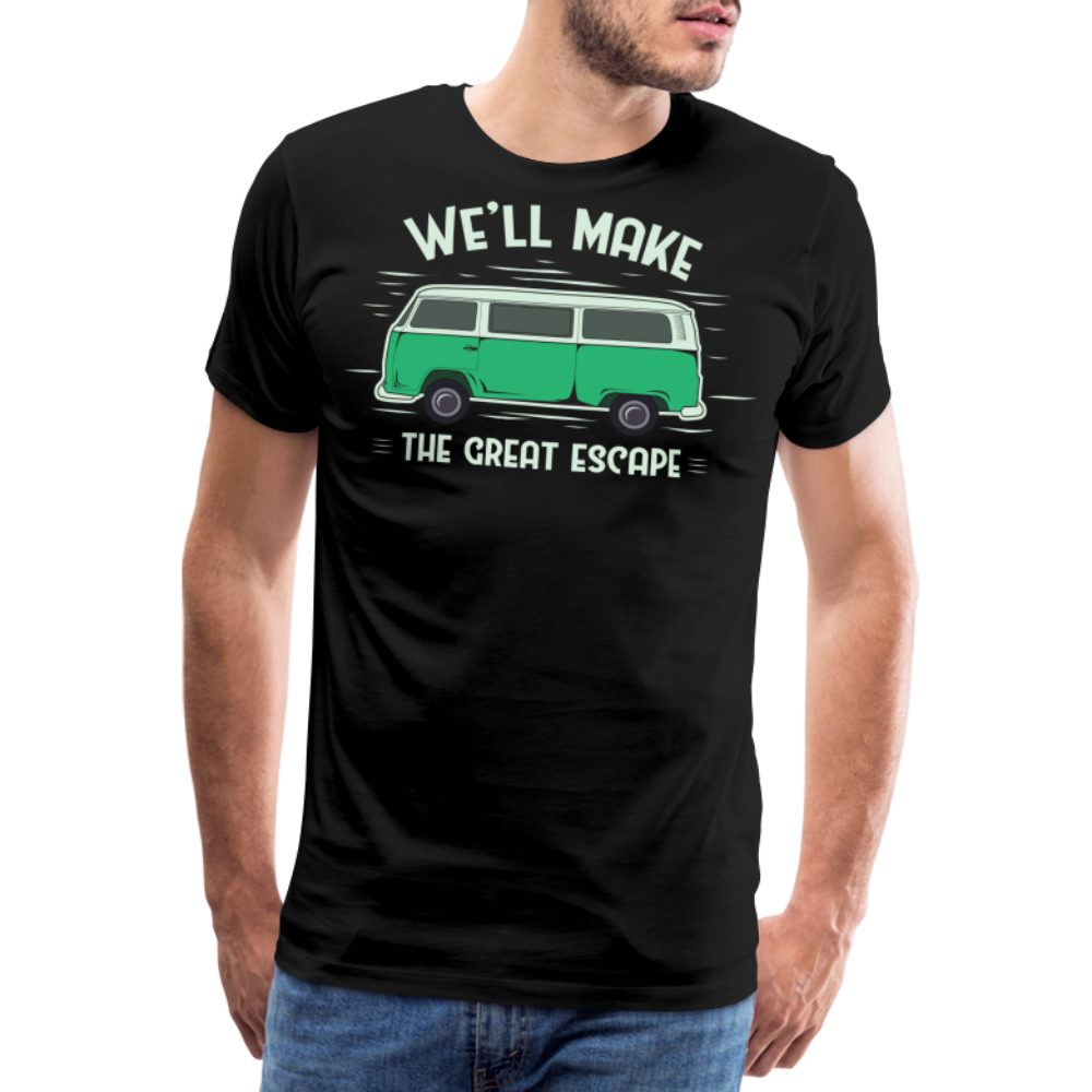 Well Make the Great Escape Camping Vanlife Premium T-Shirt Herren - Schwarz