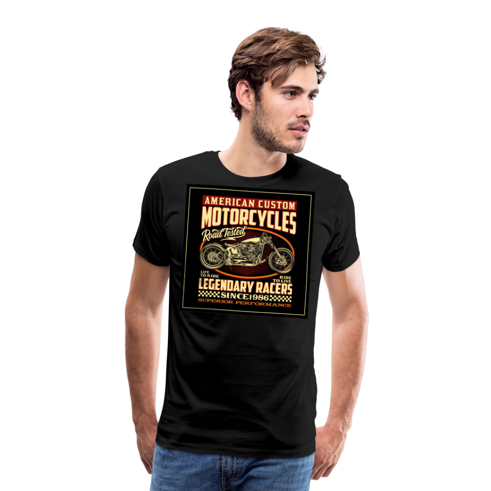 AMERICAN CUSTOM MOTORCYCLES Vintage Retro Premium T-Shirt Herren - Schwarz