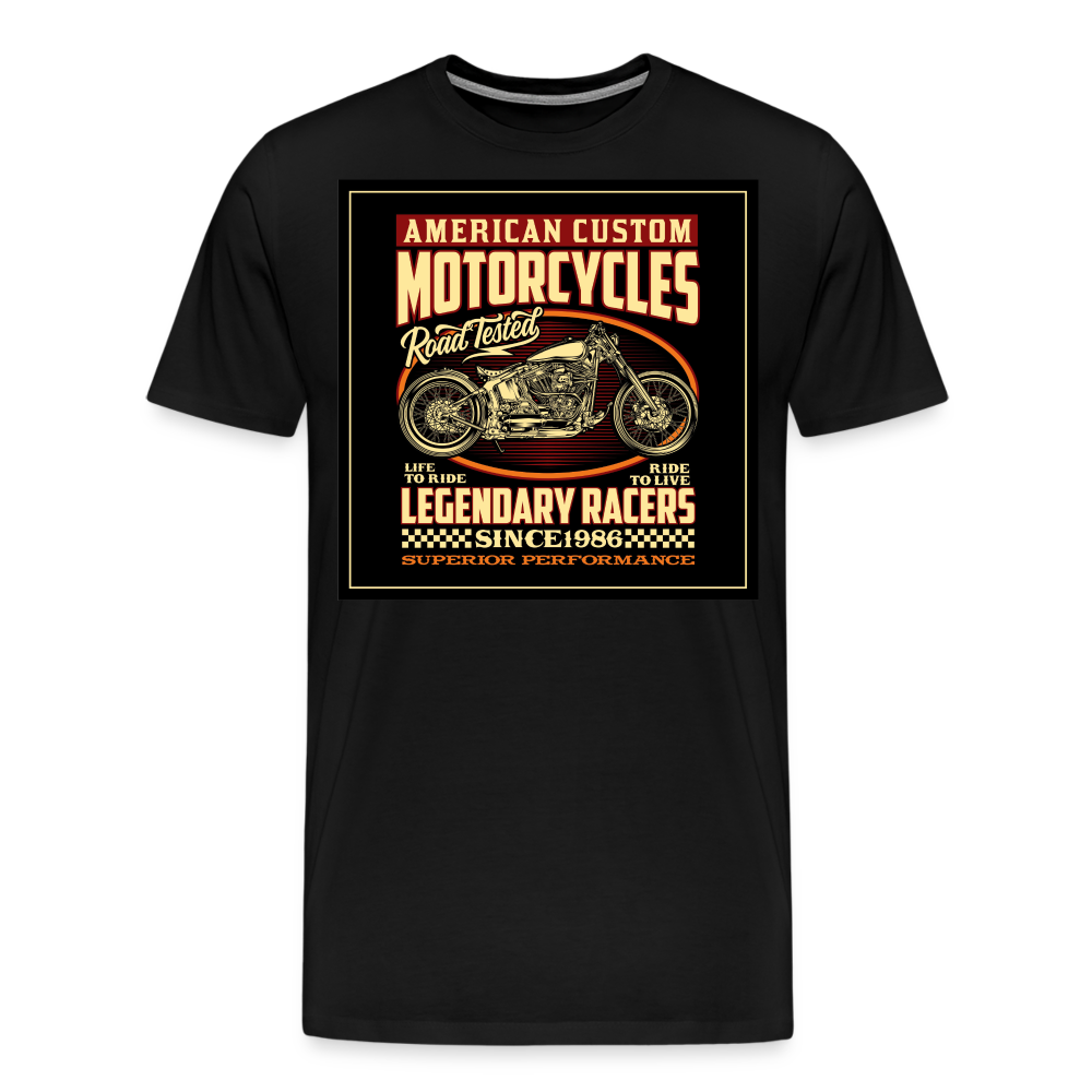 AMERICAN CUSTOM MOTORCYCLES Vintage Retro Premium T-Shirt Herren - Schwarz