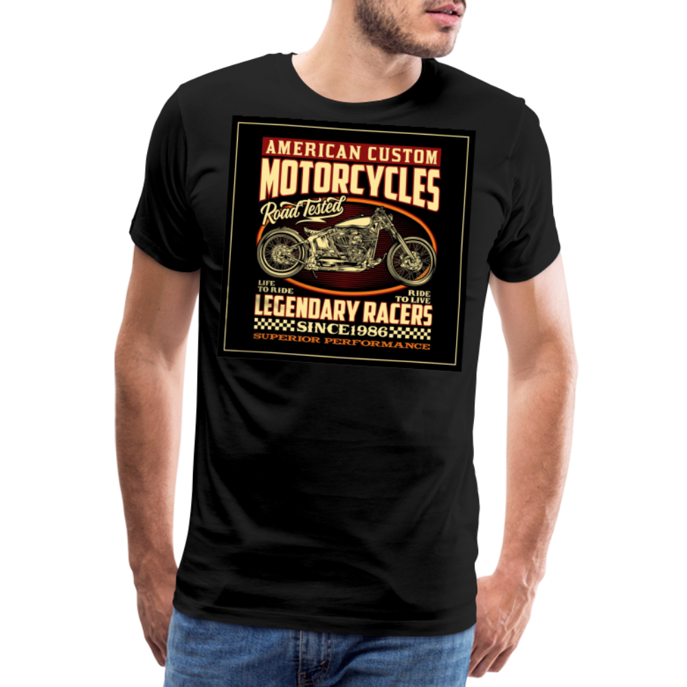 AMERICAN CUSTOM MOTORCYCLES Vintage Retro Premium T-Shirt Herren - Schwarz