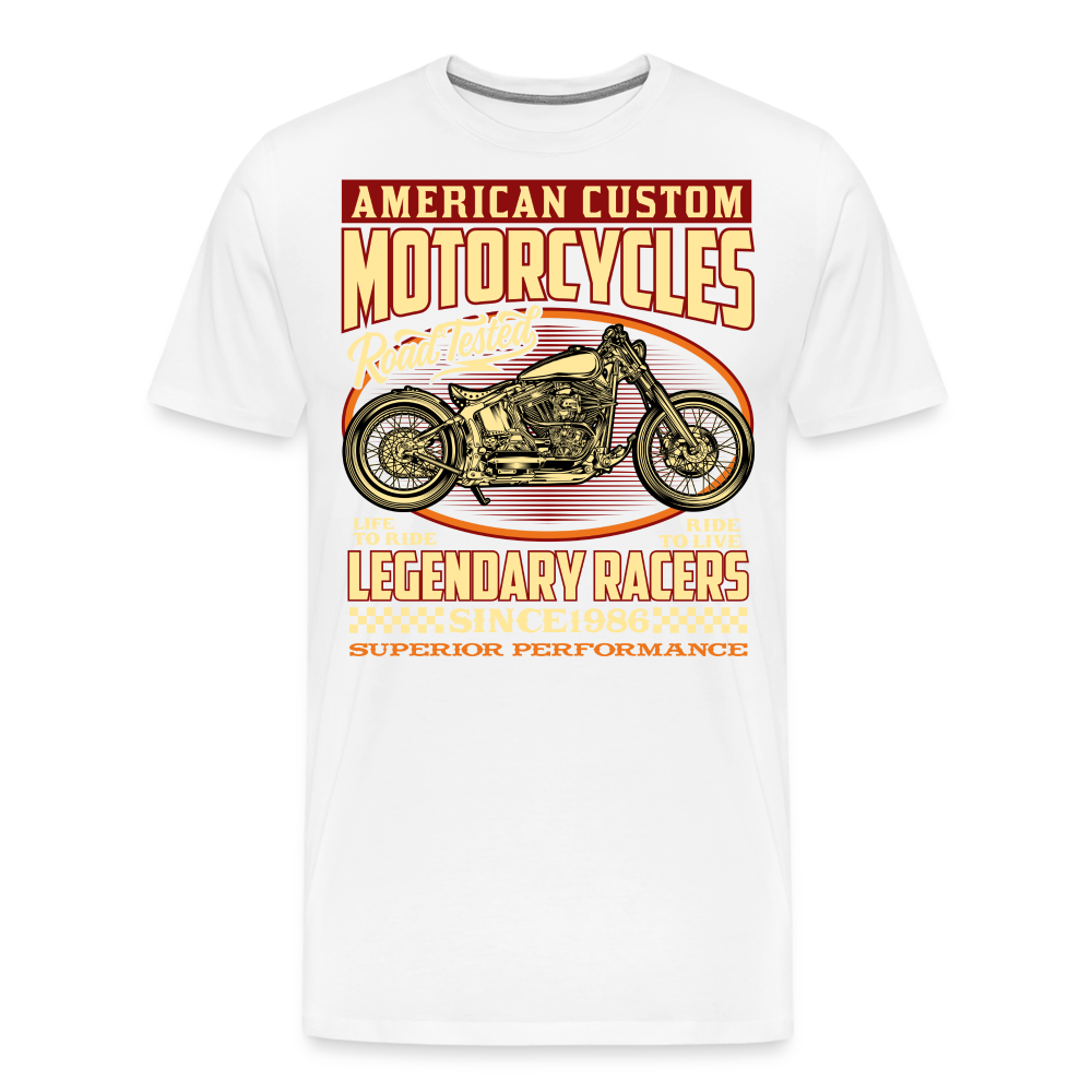 AMERICAN CUSTOM MOTORCYCLES 2 Vintage Retro Premium T-Shirt Herren - Weiß