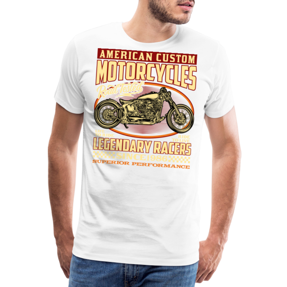 AMERICAN CUSTOM MOTORCYCLES 2 Vintage Retro Premium T-Shirt Herren - Weiß