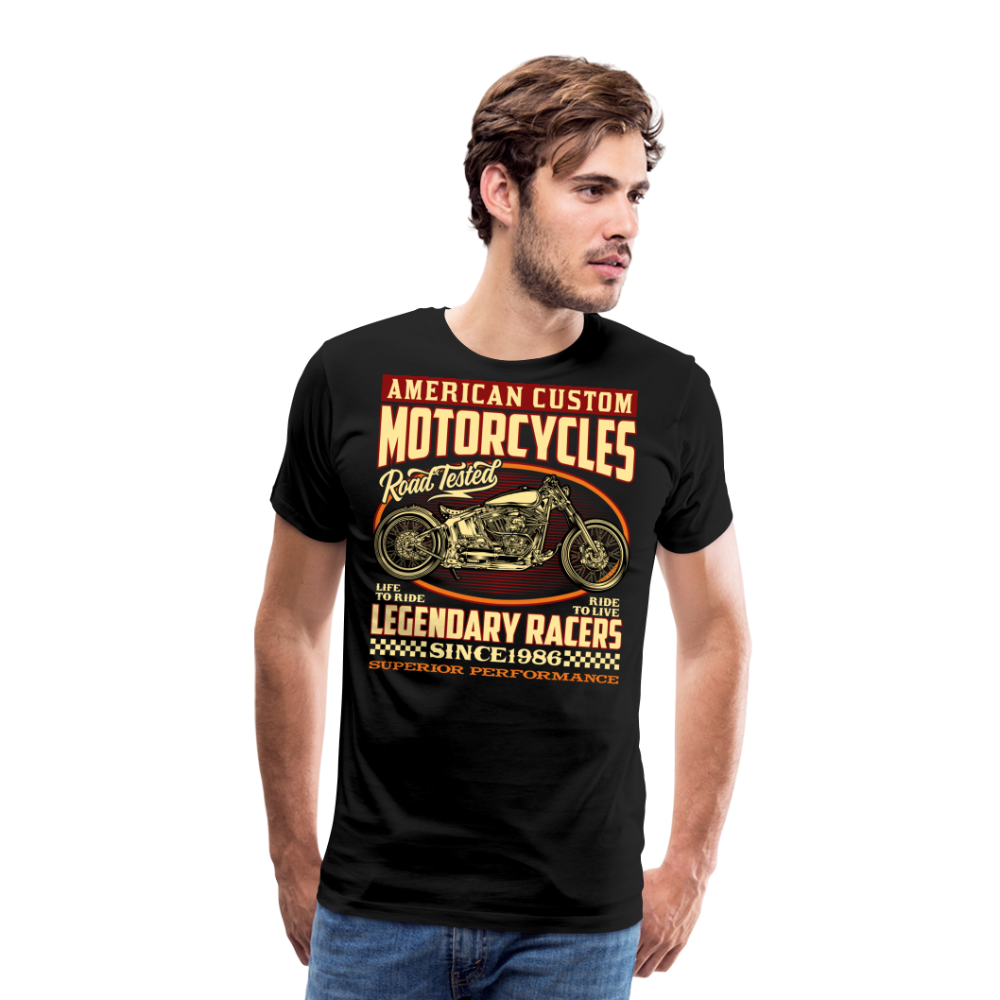 AMERICAN CUSTOM MOTORCYCLES 2 Vintage Retro Premium T-Shirt Herren - Schwarz