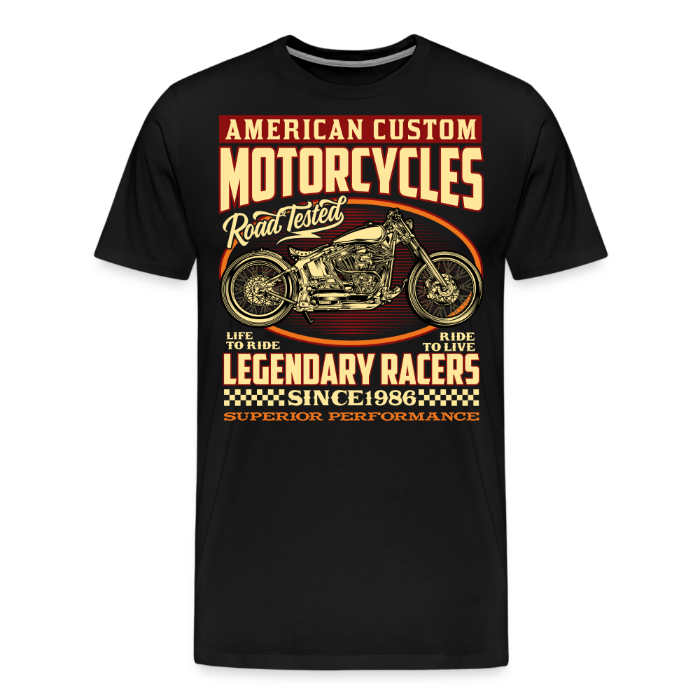 AMERICAN CUSTOM MOTORCYCLES 2 Vintage Retro Premium T-Shirt Herren - Schwarz