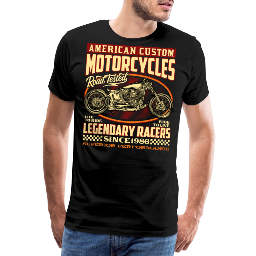 AMERICAN CUSTOM MOTORCYCLES 2 Vintage Retro Premium T-Shirt Herren - Schwarz