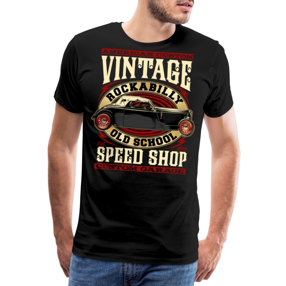 AMERICAN CUSTOM VINTAGE Vintage Retro Premium T-Shirt Herren - Schwarz