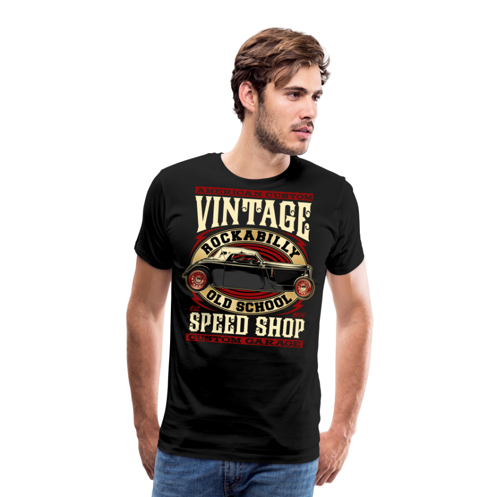 AMERICAN CUSTOM VINTAGE Vintage Retro Premium T-Shirt Herren - Schwarz