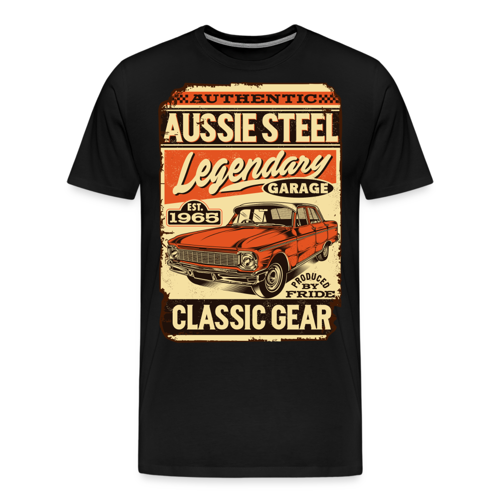 AUSSIE STEEL Vintage Retro Premium T-Shirt Herren - Schwarz