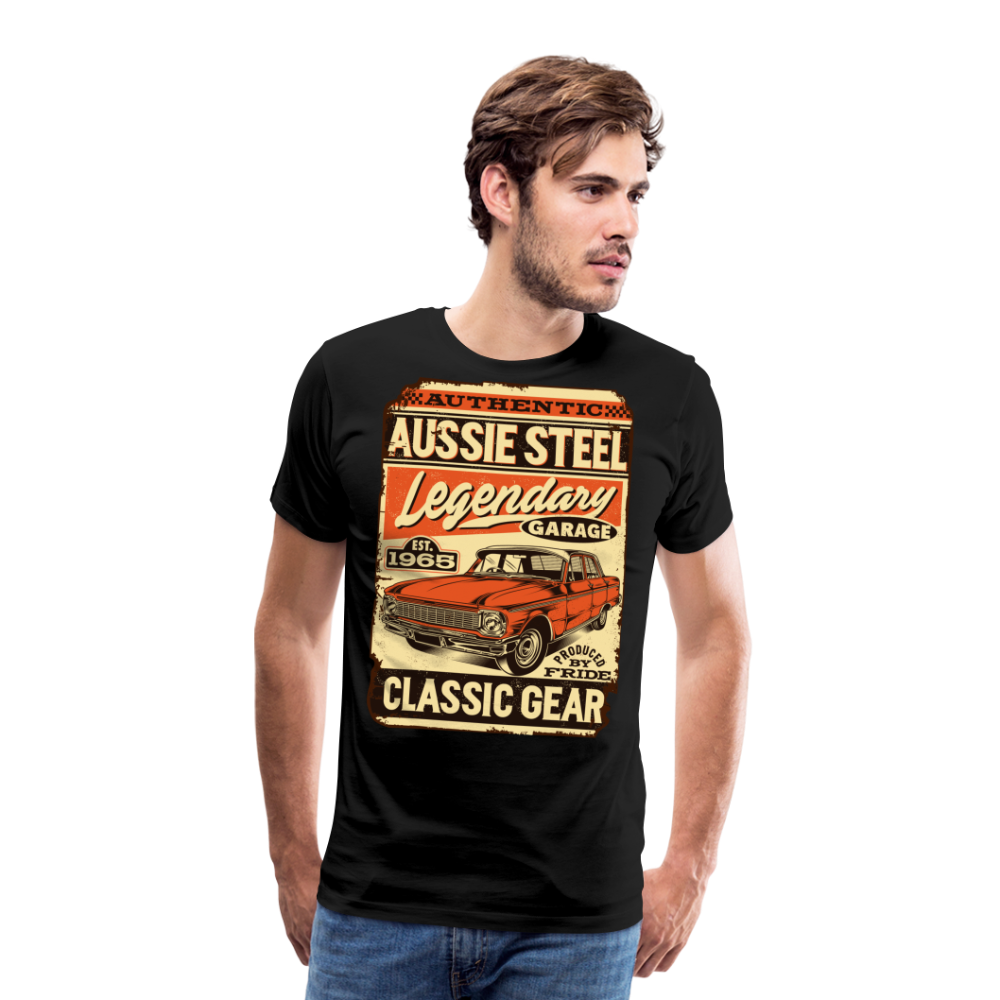 AUSSIE STEEL Vintage Retro Premium T-Shirt Herren - Schwarz