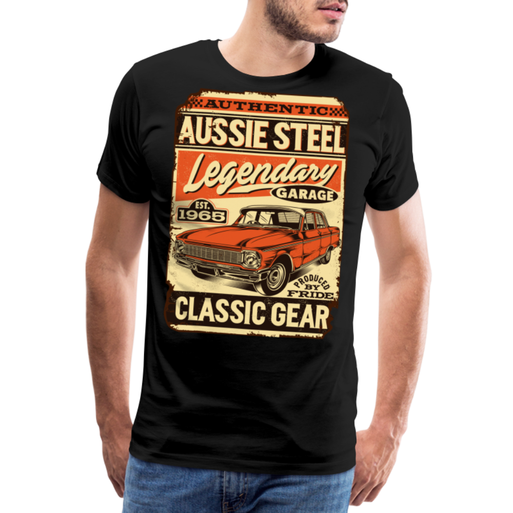 AUSSIE STEEL Vintage Retro Premium T-Shirt Herren - Schwarz