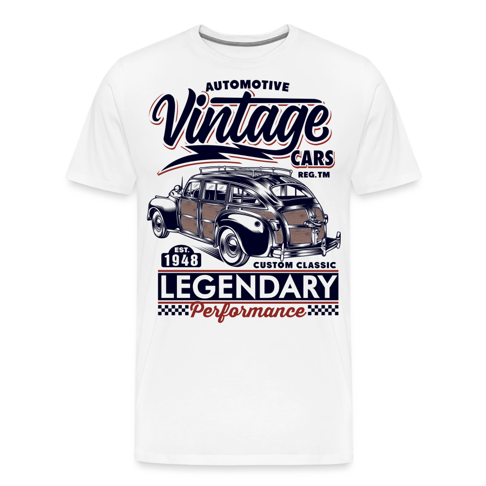 AUTOMOTIVE CARS Vintage Retro Premium T-Shirt Herren - Weiß