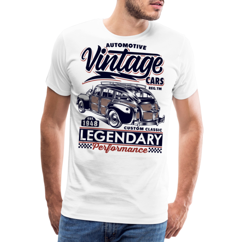 AUTOMOTIVE CARS Vintage Retro Premium T-Shirt Herren - Weiß