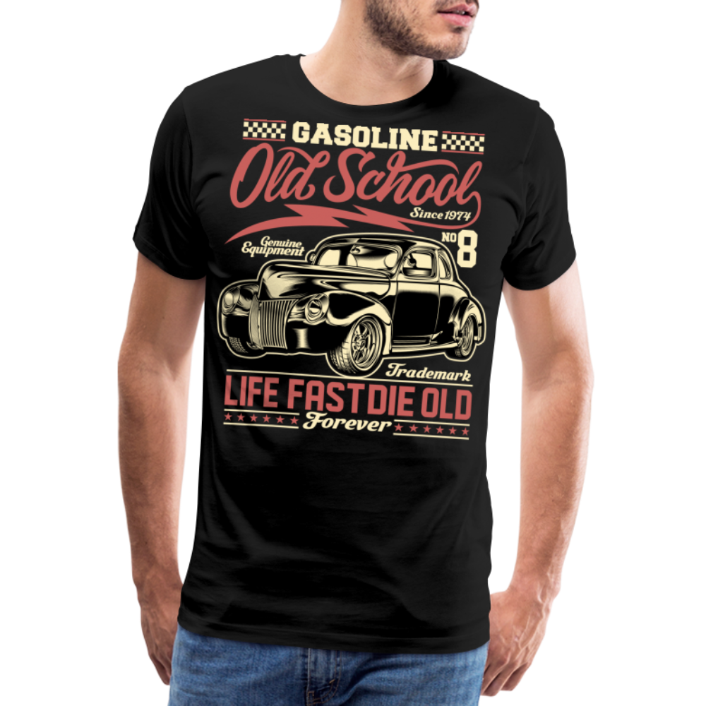 GASOLINE OLD SCHOOL Vintage Retro Premium T-Shirt Herren - Schwarz