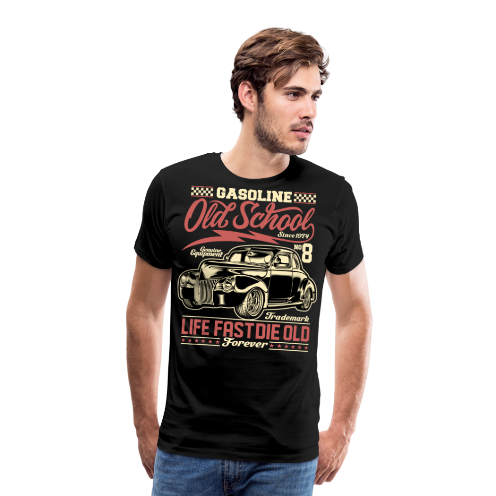 GASOLINE OLD SCHOOL Vintage Retro Premium T-Shirt Herren - Schwarz