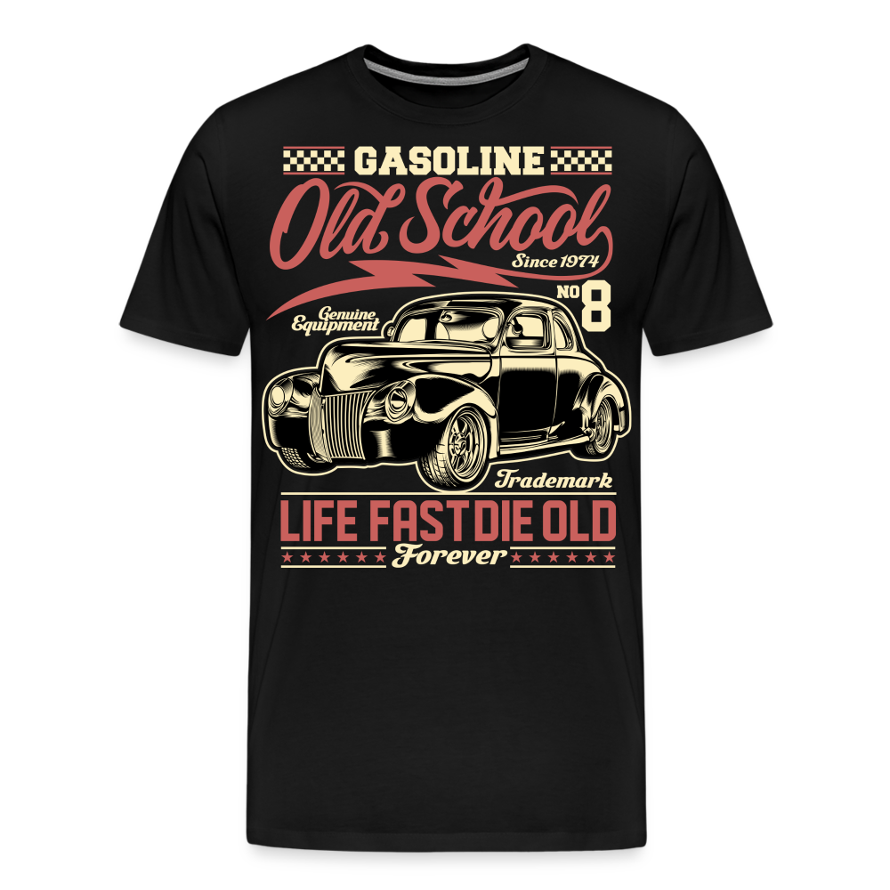 GASOLINE OLD SCHOOL Vintage Retro Premium T-Shirt Herren - Schwarz