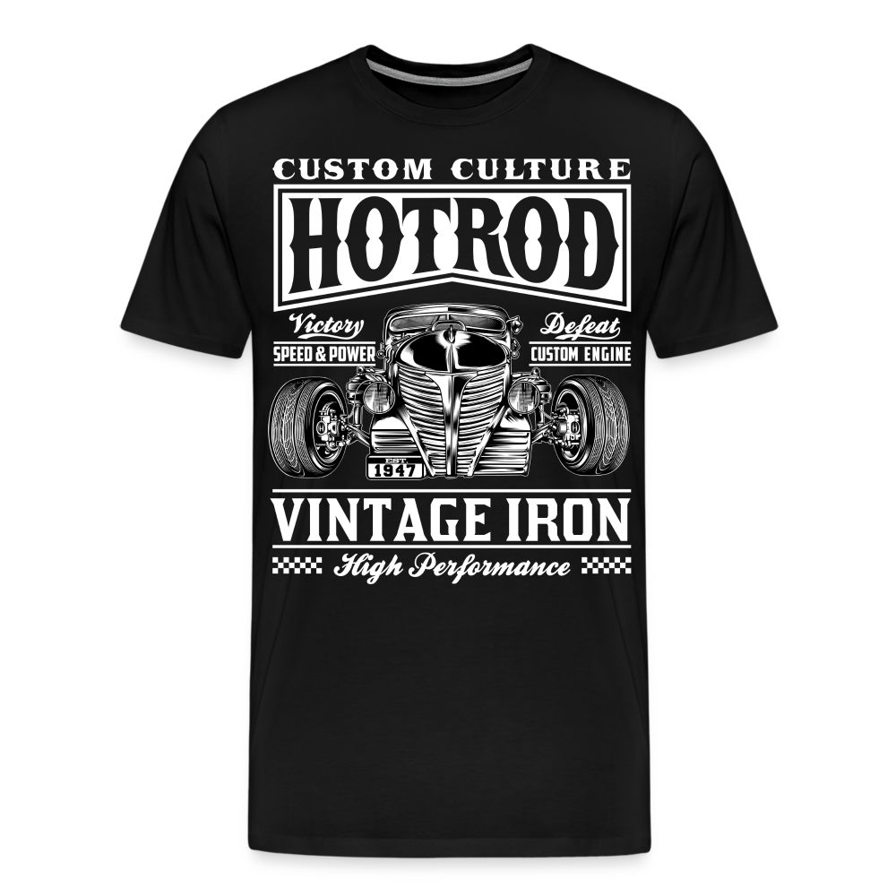 HOTROD VINTAGE IRON Vintage Retro Premium T-Shirt Herren - Schwarz
