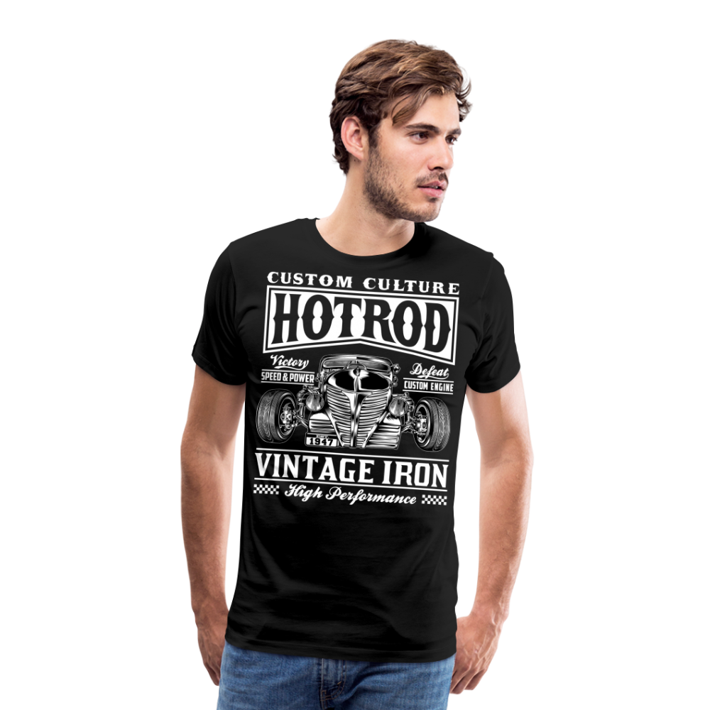 HOTROD VINTAGE IRON Vintage Retro Premium T-Shirt Herren - Schwarz