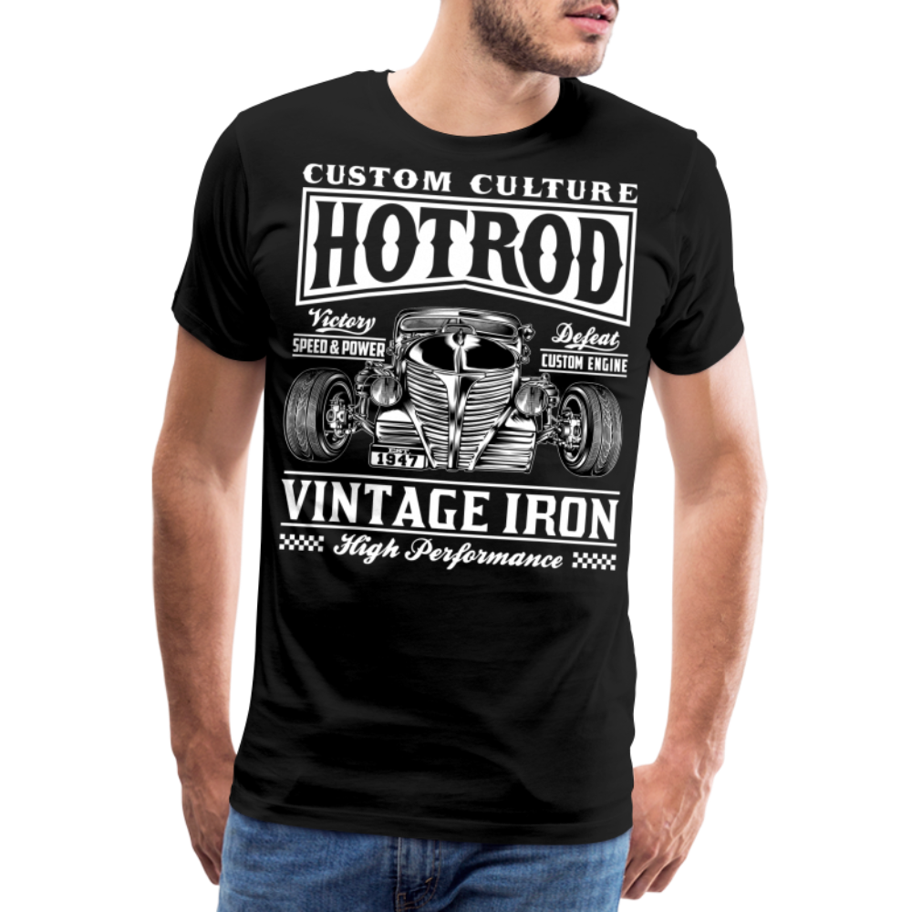 HOTROD VINTAGE IRON Vintage Retro Premium T-Shirt Herren - Schwarz