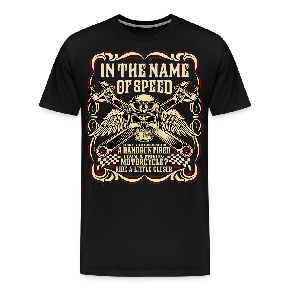 In the Name of Speed Vintage Retro Premium T-Shirt Herren - Schwarz