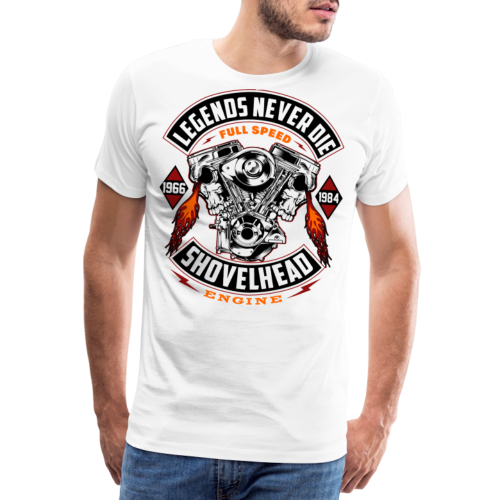 Legends Never Die Vintage Retro Premium T-Shirt Herren - Weiß