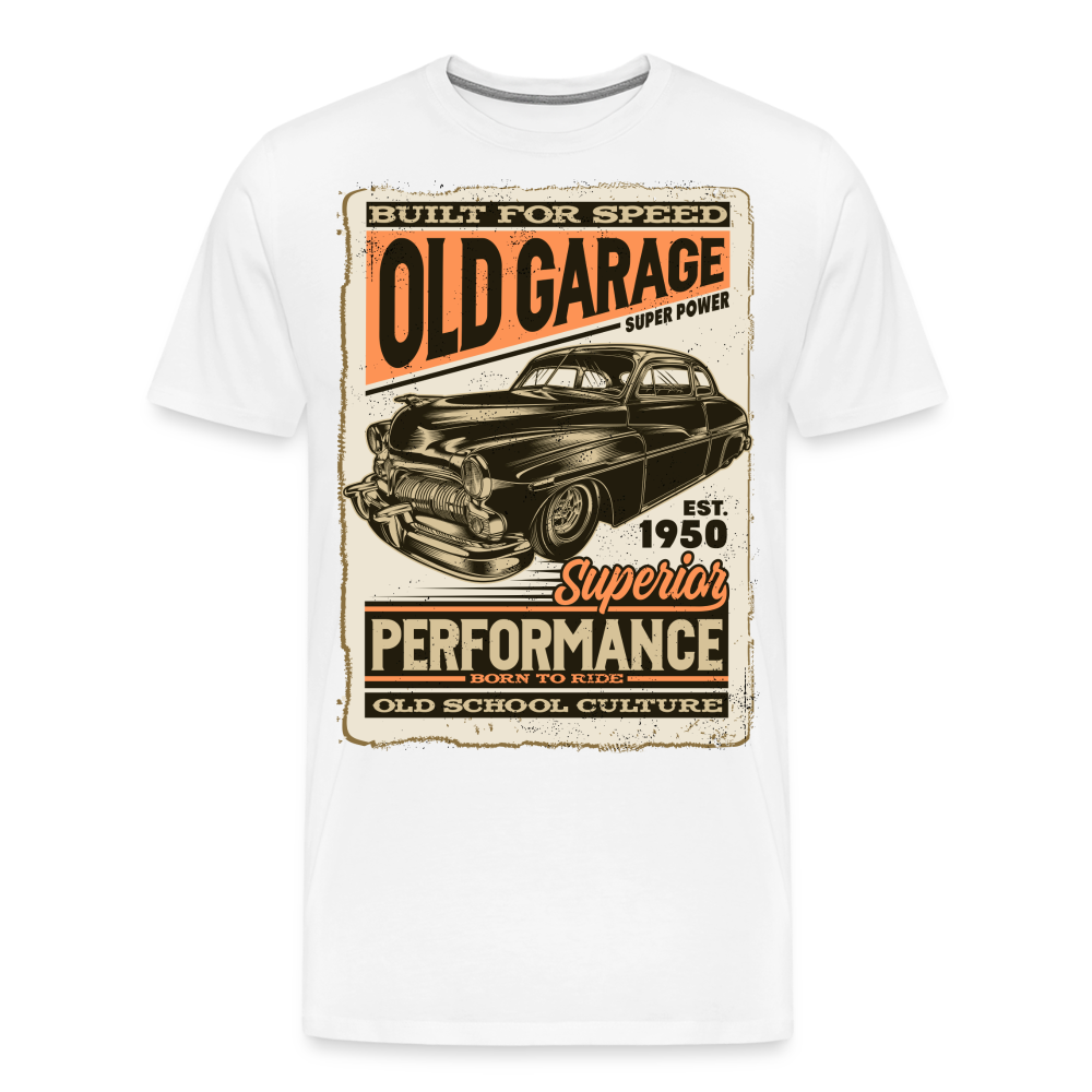 OLD GARAGE Vintage Retro Premium T-Shirt Herren - Weiß