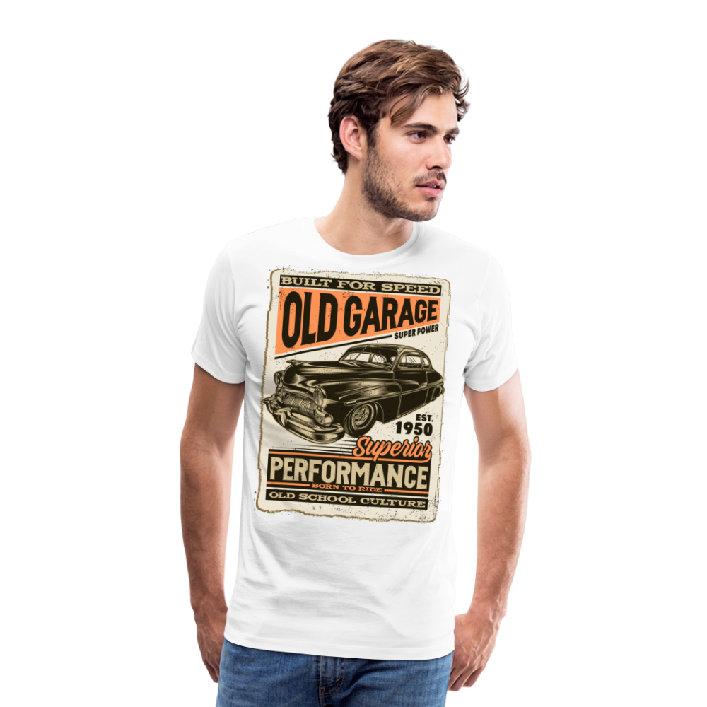 OLD GARAGE Vintage Retro Premium T-Shirt Herren - Weiß