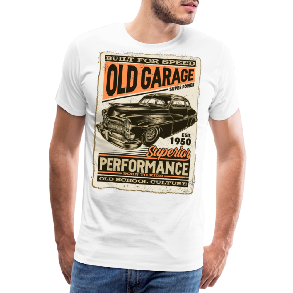 OLD GARAGE Vintage Retro Premium T-Shirt Herren - Weiß