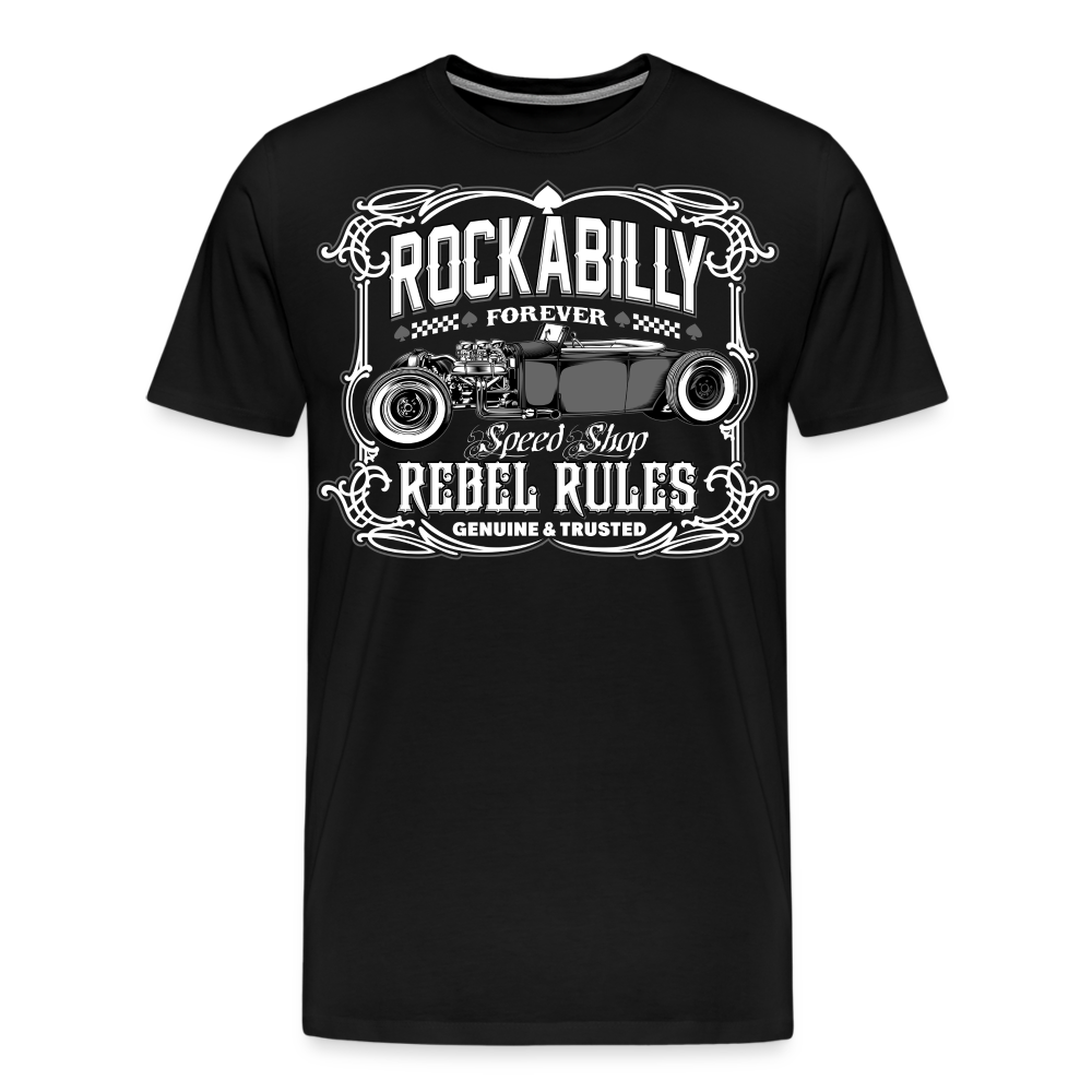ROCKABILLY FOREVER Vintage Retro Premium T-Shirt Herren - Schwarz