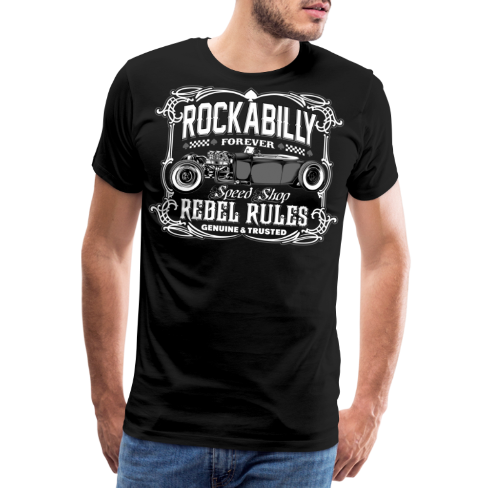ROCKABILLY FOREVER Vintage Retro Premium T-Shirt Herren - Schwarz