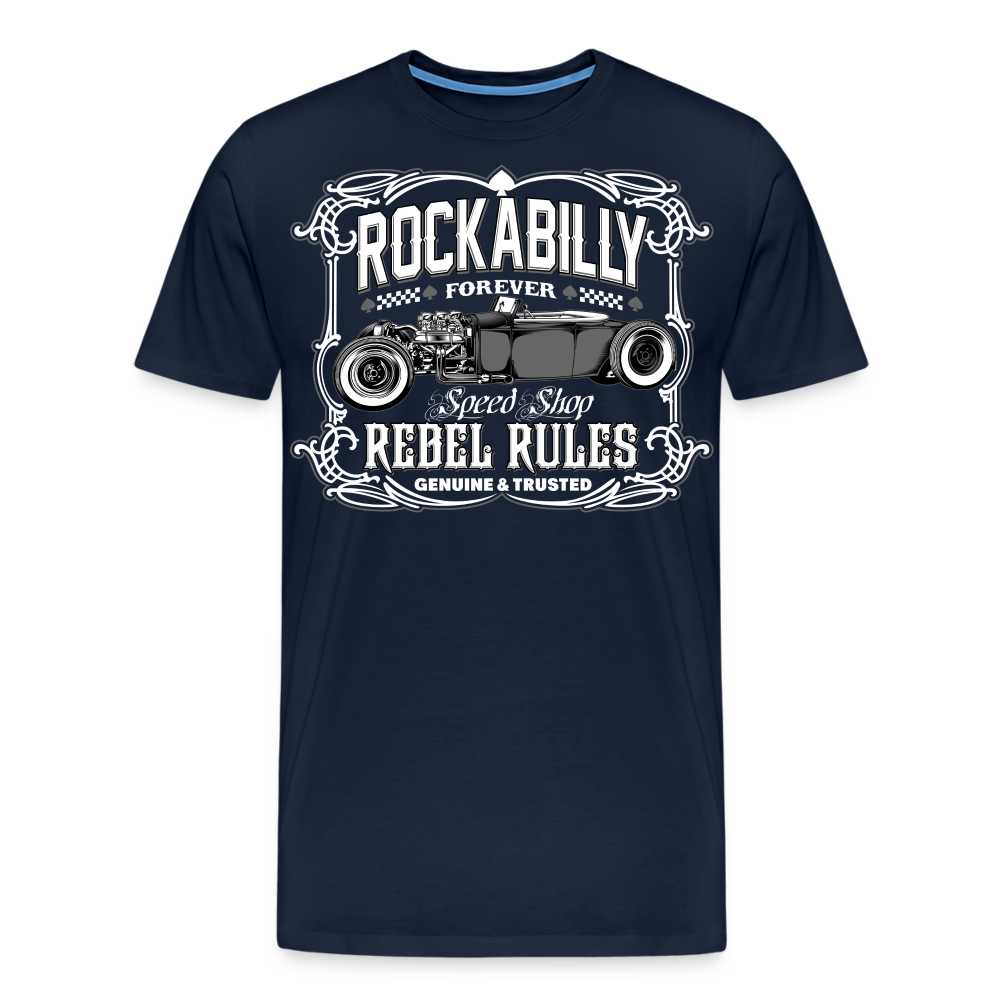 ROCKABILLY FOREVER Vintage Retro Premium T-Shirt Herren - Navy