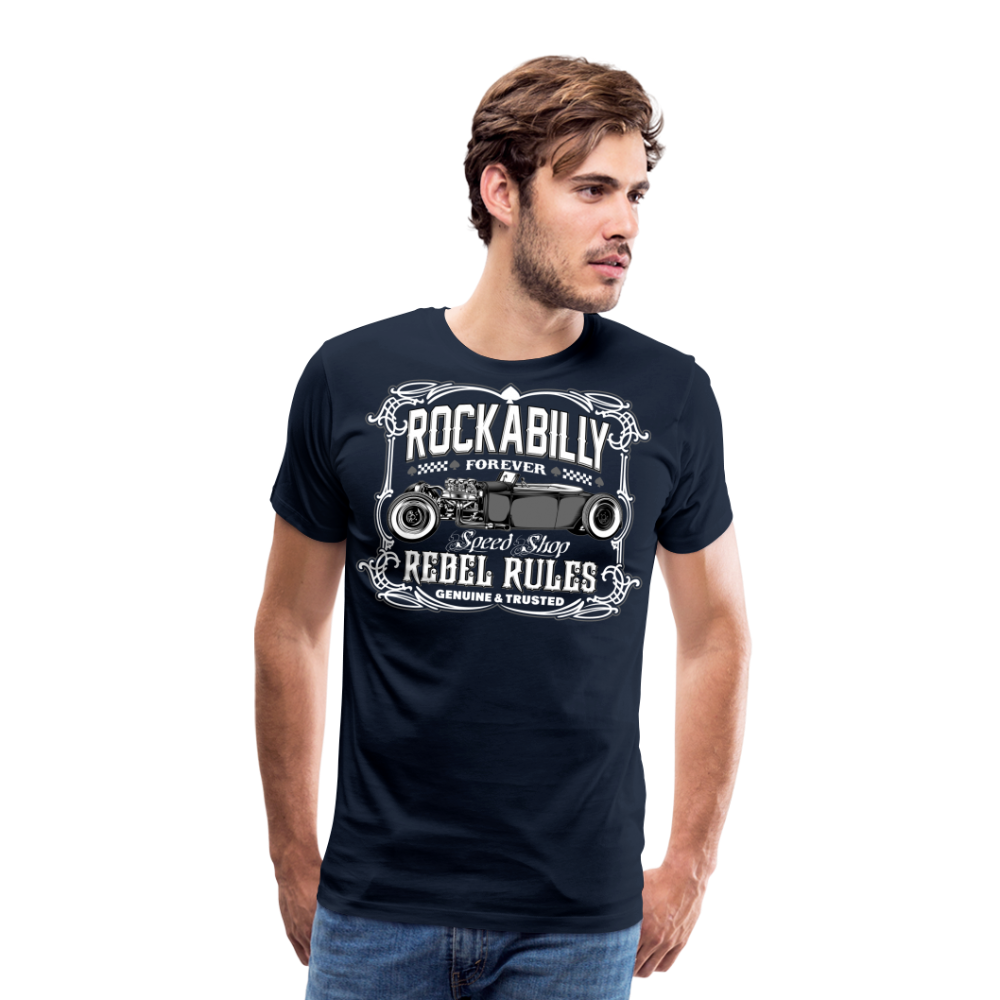 ROCKABILLY FOREVER Vintage Retro Premium T-Shirt Herren - Navy