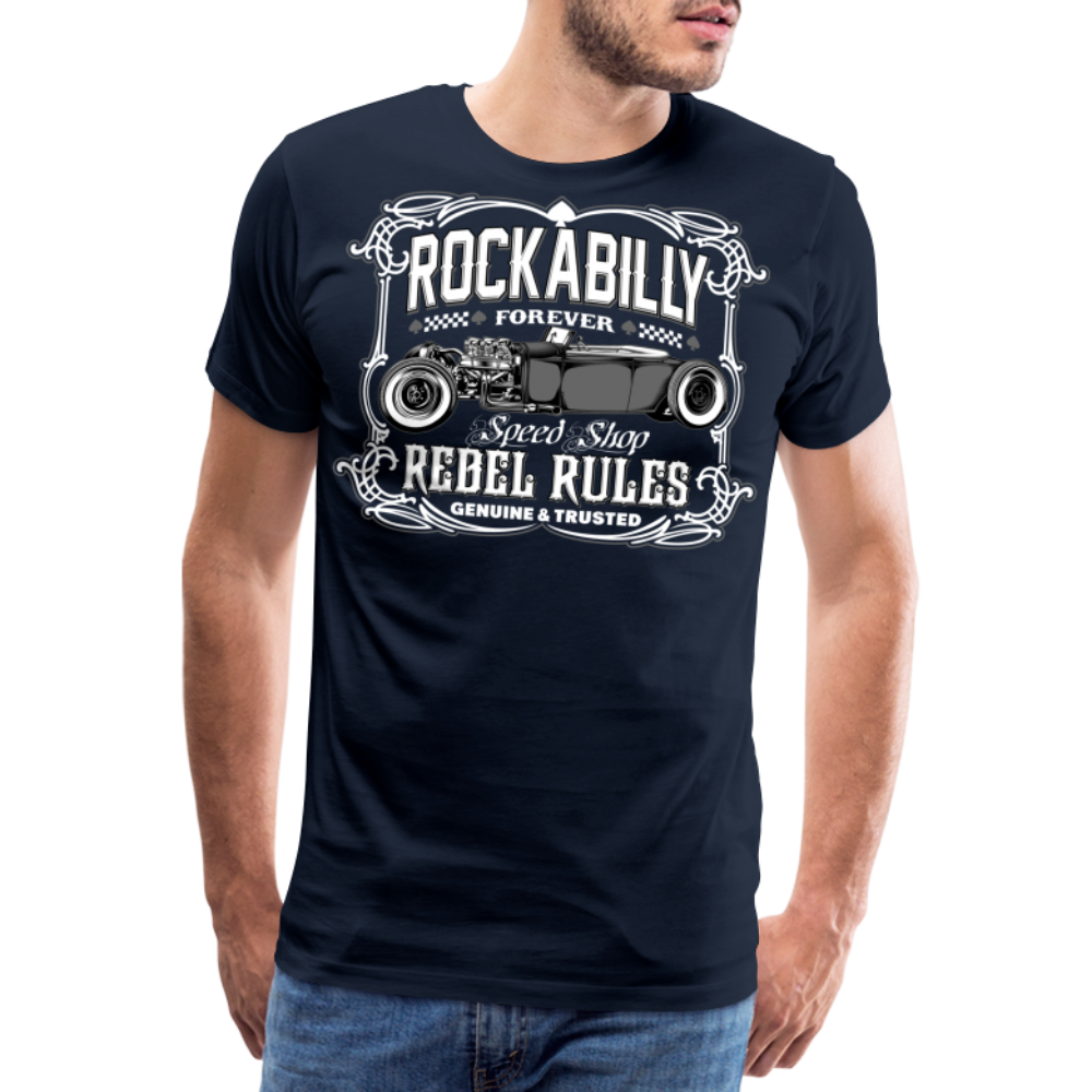 ROCKABILLY FOREVER Vintage Retro Premium T-Shirt Herren - Navy