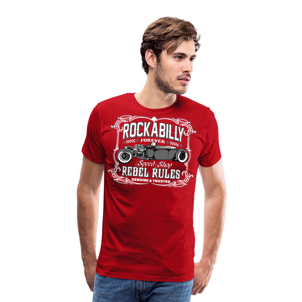 ROCKABILLY FOREVER Vintage Retro Premium T-Shirt Herren - Rot