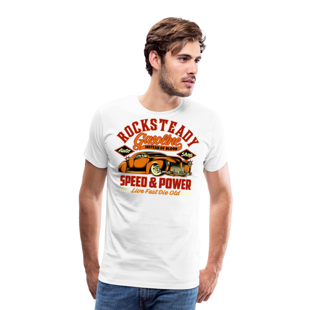 ROCKSTEADY Vintage Retro Premium T-Shirt Herren - Weiß