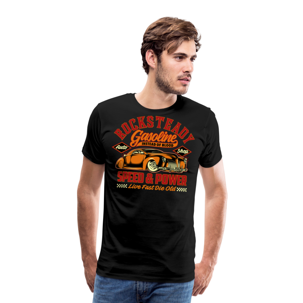 ROCKSTEADY Vintage Retro Premium T-Shirt Herren - Schwarz