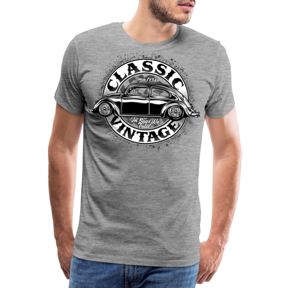 CLASSIC VINTAGE Retro Premium T-Shirt Herren - Grau meliert