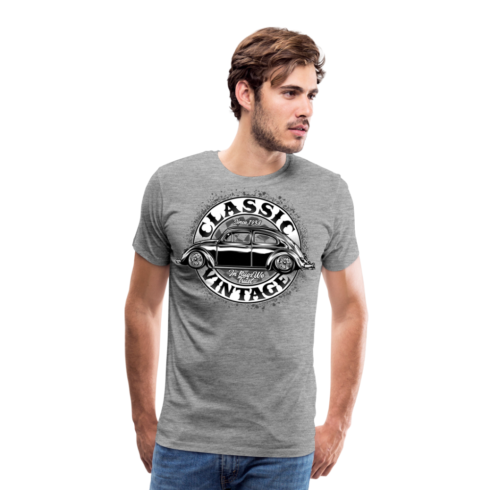 CLASSIC VINTAGE Retro Premium T-Shirt Herren - Grau meliert