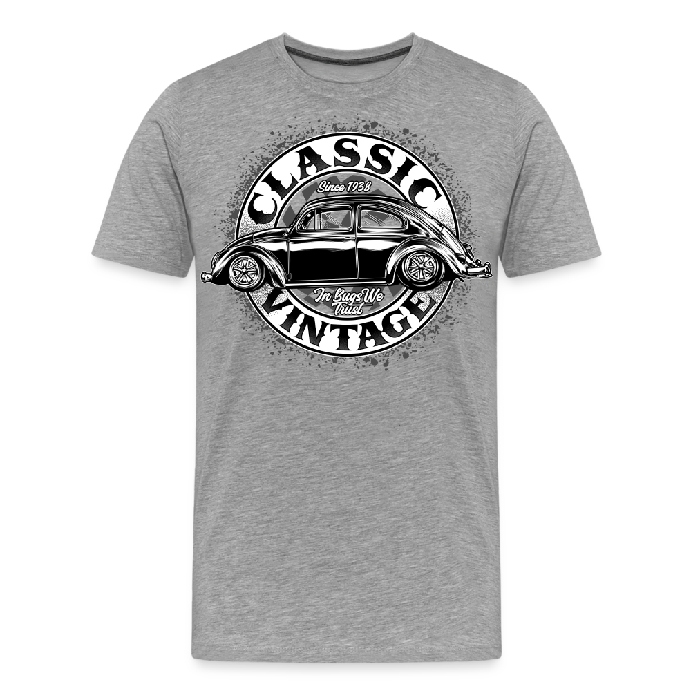 CLASSIC VINTAGE Retro Premium T-Shirt Herren - Grau meliert