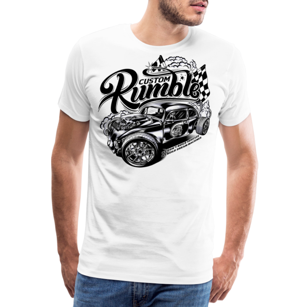 CUSTOM RUMBLE Vintage Retro Premium T-Shirt Herren - Weiß